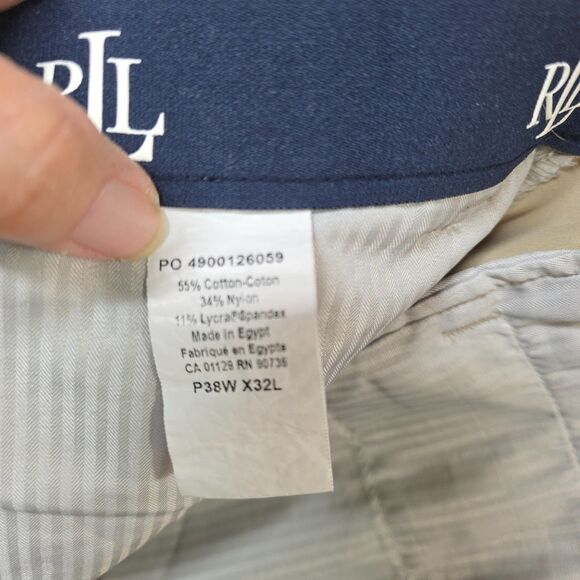 Ralph Lauren Dress Pants Men 38x31 Tan Straight Leg Business Wear - Picture 7 of 9